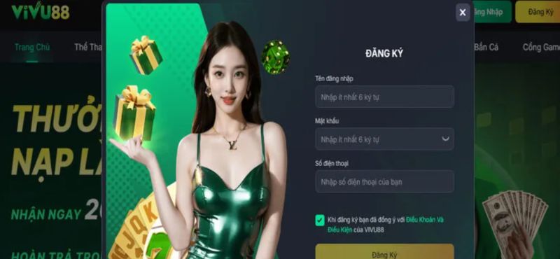 Đăng ký tài khoản để trải nghiệm trò chơi cá cược đỉnh cao tại VIVU88