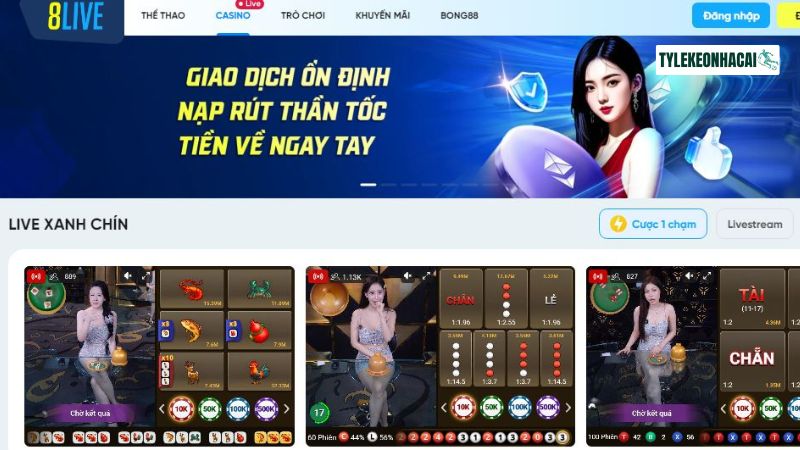 Khám phá kho trò chơi cực chất tại 8Live
